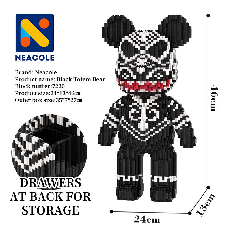 Black Totem Bear Bear Building Block, Neacole building block bear