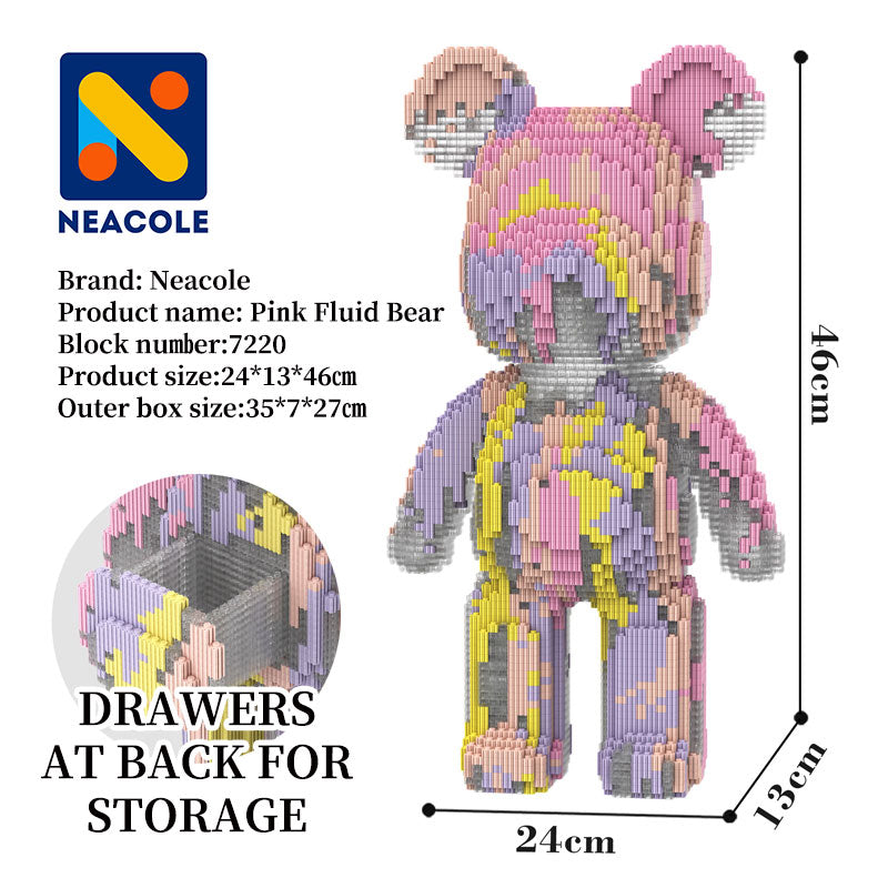 Pink Fluid Bear Bear Building Block, Neacole building block bear