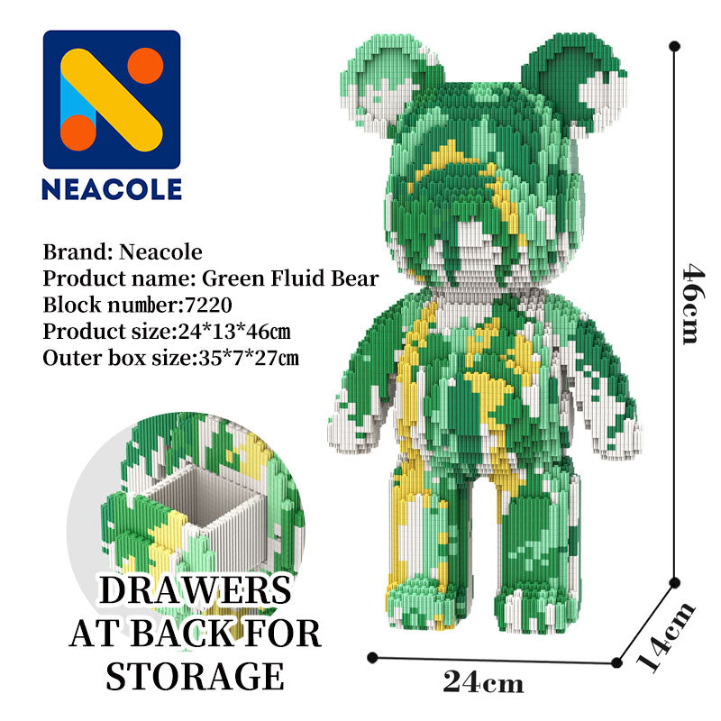 Green Fluid Bear Bear Building Block, Neacole building block bear