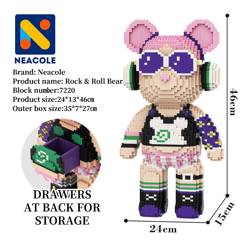 Rock & Roll Bear Bear Building Block, Neacole building block bear