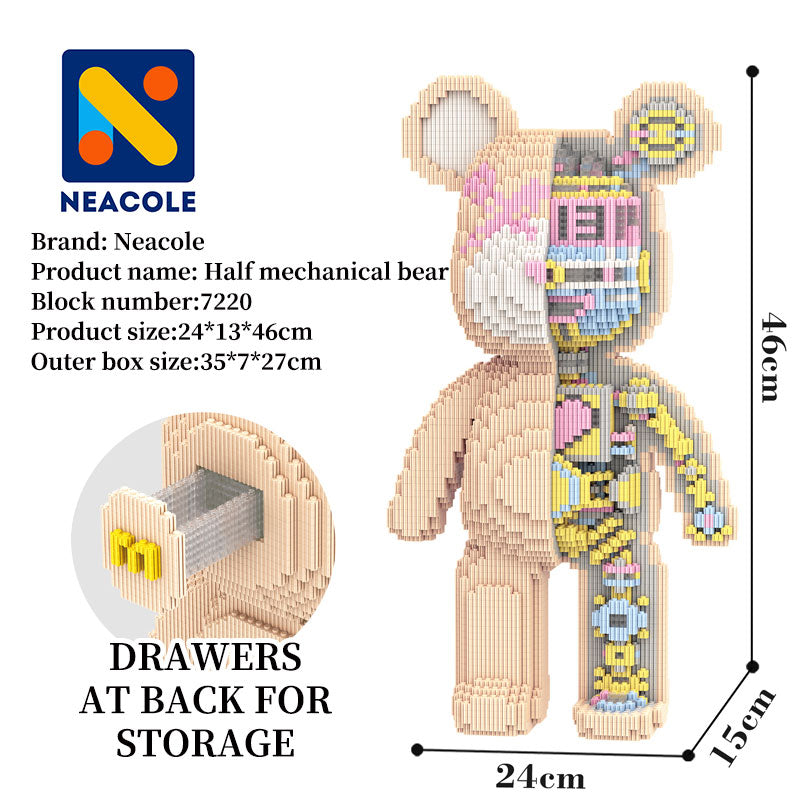 Half mechanical bear Bear Building Block, Neacole building block bear